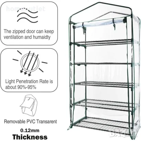 Мини оранжерия за външна и вътрешна употреба с 5 нива G311A00 GREEN HOUSE 5-LAYER, снимка 4 - Оранжерии - 47942896