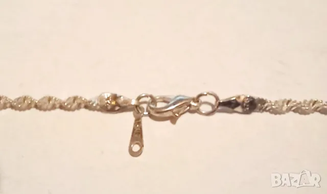 Сребърен синджир с плетка ''Сингапур", снимка 2 - Колиета, медальони, синджири - 48933193