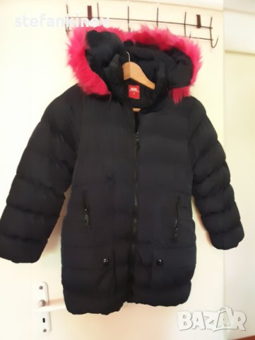 Детско зимно яке 12г. черно и циклама с качулка