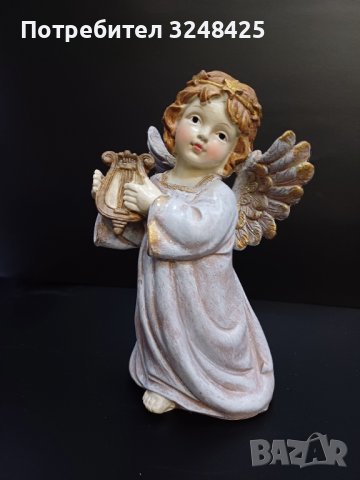 Висок виолетов ангел от висококачествен полирезин, снимка 5 - Статуетки - 42689900