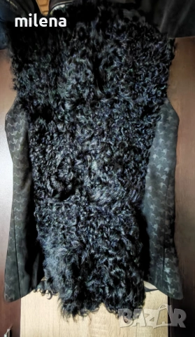 Черен елек от естествена кожа, снимка 2 - Елеци - 53929962