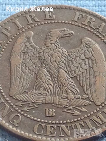 Рядка монета 5 сантима 1864г. Франция Наполеон трети за КОЛЕКЦИЯ 30419, снимка 3 - Нумизматика и бонистика - 42685784