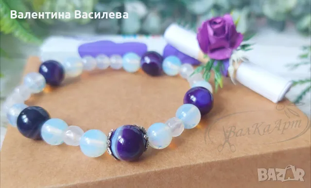 Ръчно изработени гривни с естествени материали, снимка 2 - Колиета, медальони, синджири - 50383725