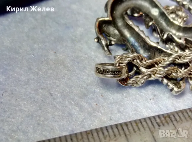 СРЕБЪРЕН ПЕНДАНТ ДРАКОН МАРКОВО ЛАКИРАНО СРЕБРО 925 със СРЕБЪРЕН ЛАНЕЦ СРЕБРО 925 ПРОБА 42630, снимка 7 - Колиета, медальони, синджири - 49294713