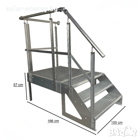 Метално стълбище с площадка 3 стъпала | Свободностоящо | Поцинковано, снимка 4 - Други - 54236136