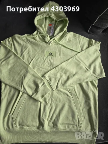 Неонов суичър/худи на Adidas XL, снимка 3 - Суичъри - 56234205