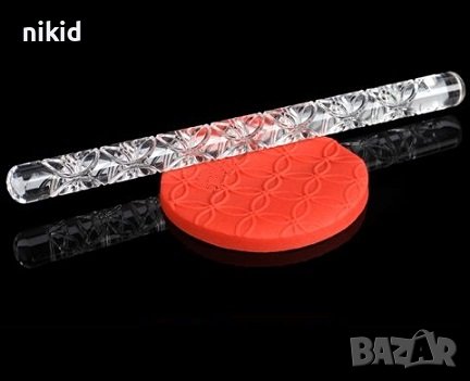 Кръгове цвете Прозрачна релефна текстурна пластмасова релефна точилка за фондан украса торта сладки