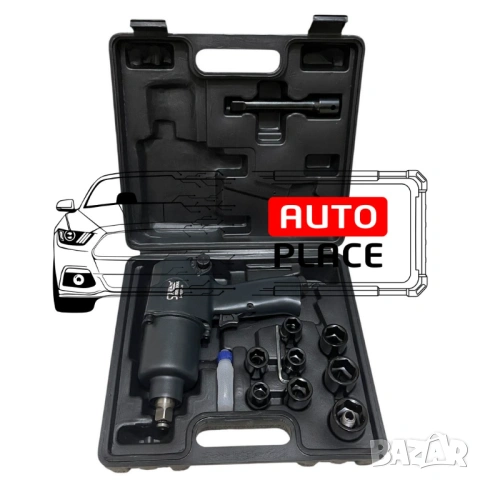 Пневматичен гайковерт с къс шпиндел 1/2″ 1400 Nm с вложки и куфар StahlMayer, снимка 8 - Други инструменти - 54048614