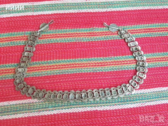 Сребърен кордон ланец, снимка 2 - Антикварни и старинни предмети - 52840451
