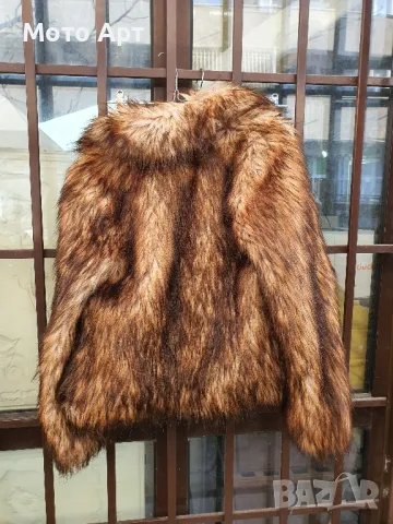 H & M Зимно Пухено Дамско Яке Тио Лисица с Косъм Размер S Якенце Животинско Лисица, снимка 2 - Якета - 48501348