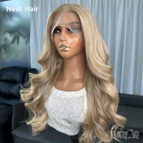 Пепеляво руса Ash Blonde перука с лейс фронт 13×4 - меки вълни