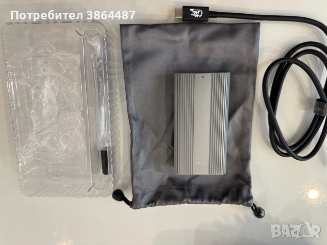 TEKQ Super Veloce Thunderbolt 3 M.2 NVMe SSD Enclosure 4TB / Apple, снимка 5 - Твърди дискове - 55972424