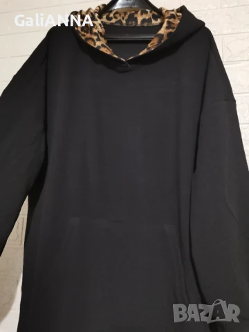 НОВА ДЪЛГА РОКЛЯ С КАЧУЛКА С ЛЕОПАРДОВ ПРИНТ 3XL-4XL, снимка 6 - Рокли - 51318141