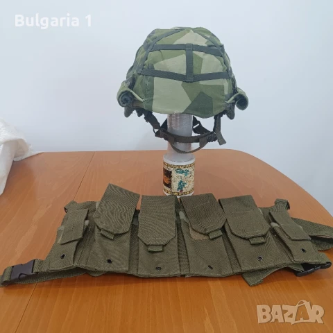 шведска каска от 1990г с падащ чохъл и тактическа сбруя , снимка 3 - Екипировка - 50831449