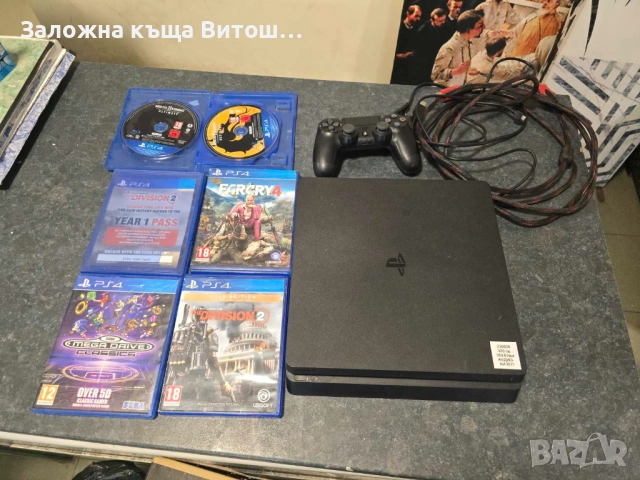 Playstation 4 Slim 6 игри един джойстик и кабели