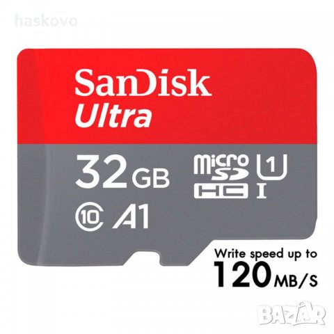 Карта памет SANDISK ULTRA 32GB 120MB/S КЛАС 10 A1, снимка 1 - Карти памет - 37140692