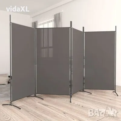 vidaXL Параван за стая, 4 панела, антрацит, 346x180 cм, текстил(SKU:350264), снимка 2 - Паравани - 48664473