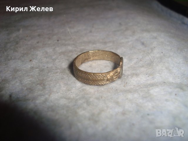 СТАРИНЕН 19век ОРНАМЕНТИРАН САЧАНЕН ПРЪСТЕН с МОНОГРАМ БУКВА И - РЪЧНА МАЙСТОРСКА ИЗРАБОТКА 27535 , снимка 6 - Антикварни и старинни предмети - 36797954