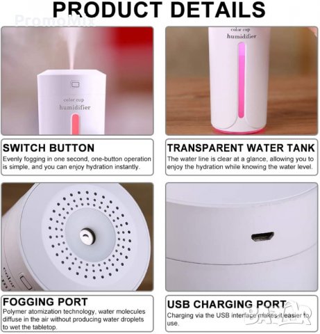 Мини овлажнител Local Makes A Comeback арома дифузер портативен, снимка 5 - Други - 34976903