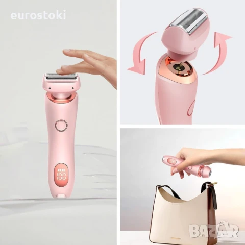 Solys Дамски електрически епилатор за жени, 2 в 1, за мокро и сухо бръснене, (син), снимка 3 - Епилатори - 51231143