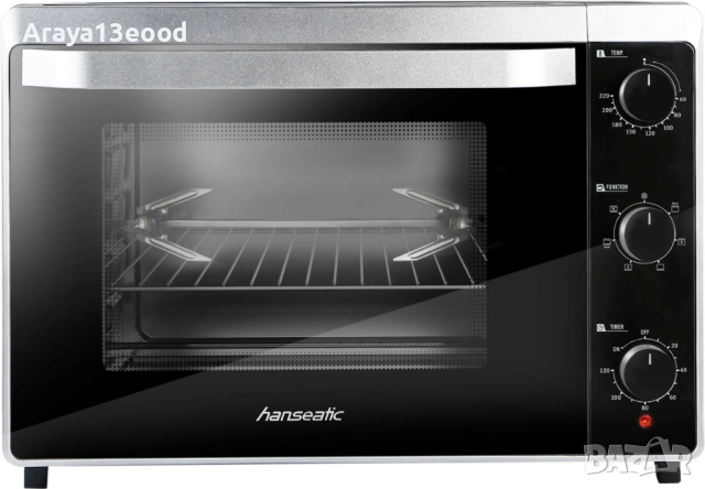 Мини фурна Hanseatic  XXL 42 L с грил и въртящ шиш, снимка 3 - Печки, фурни - 53915340