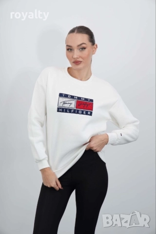 Tommy Hilfiger Памучна Бяла Дамска Блуза 