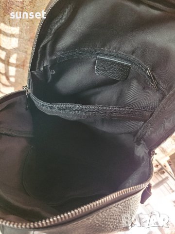  черна раница+ чанта ЕСТЕСТВЕНА кожа , снимка 14 - Раници - 44493963