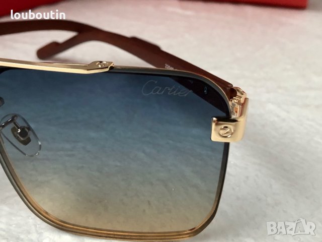 Cartier висок клас мъжки слънчеви очила с дървени дръжки, снимка 8 - Слънчеви и диоптрични очила - 42814317
