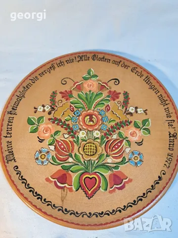 декоративна немска изрисувана дървена чиния за стена   4/4