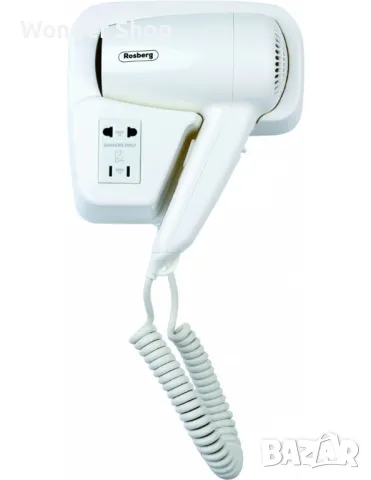 Стенен сешоар за хотели, 1300W, 2 скорости, с изход за самобръсначки, снимка 3 - Сешоари - 48212129