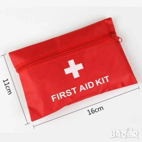 Компактен комплект за първа помощ в червена чантичка, снимка 6 - Аксесоари и консумативи - 54000801