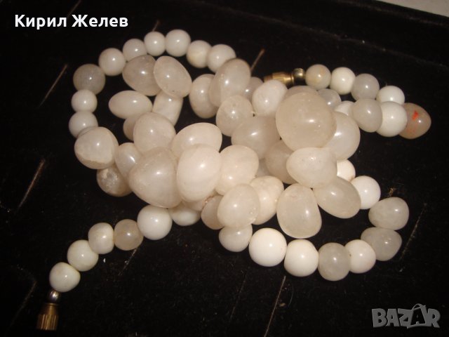 АРТ КОЛИЕ от МЛЕЧЕН БЯЛ КВАРЦ ПОЛУСКЪПОЦЕНЕН КАМЪК РЪЧНО НАНИЗАНО 16561, снимка 10 - Колиета, медальони, синджири - 30691365