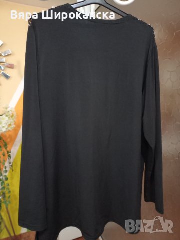 Черна туника с черно-кафява дантела. Размер: XL. , снимка 3 - Туники - 40522194