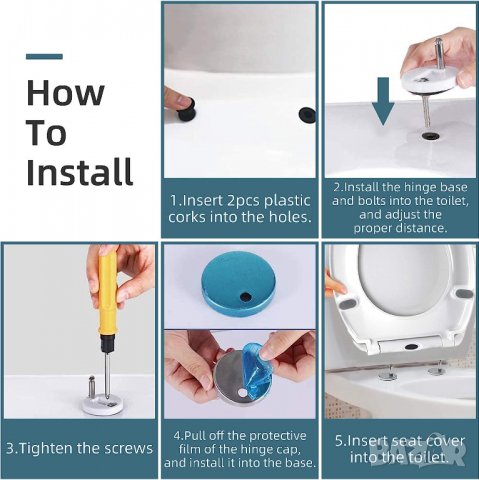 Тоалетна седалка Cskunxia, ​​тоалетна седалка с лесен и бърз монтаж, снимка 8 - Други - 40058373