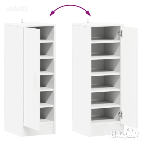 vidaXL Шкаф за обувки, бял, 32x35x92 см, инженерно дърво, снимка 9 - Шкафове - 56147866