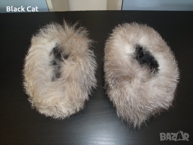 Нови луксозни кожени маншети / гети, естествена кожа с косъм от сребърна лисица, пух, лисича, лисици, снимка 11 - Други - 38708319