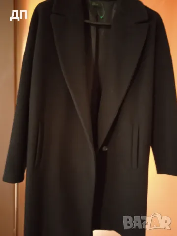 STILE BENETTON Черно Палто Ново, снимка 4 - Якета - 47643456