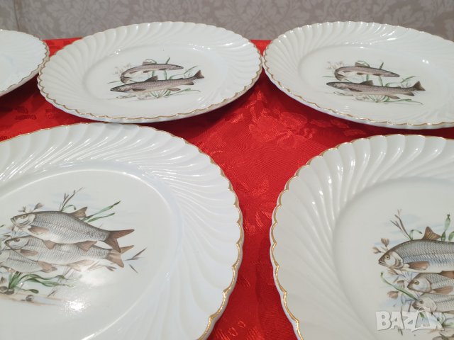 Френски порцеланов рибен сервиз за хранене LUNEVILLE, снимка 5 - Сервизи - 40532058
