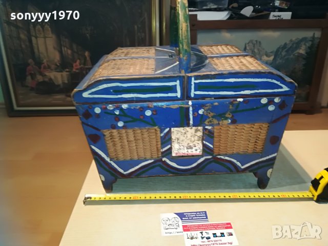 РЕТРО ЧАНТА-ДЪРВО И РАТАН-40Х40Х27СМ, снимка 3 - Колекции - 29141177