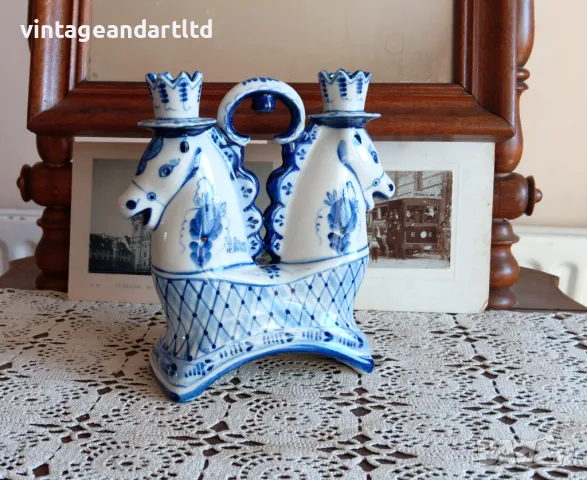 Колекционерски порцелан Гжел, рядък модел, перфектен, снимка 8 - Антикварни и старинни предмети - 48015931