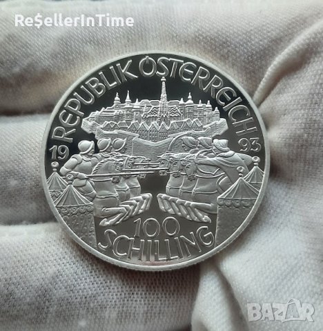 Възпоменателна сребърна монета 100 Schilling Leopold I, снимка 2 - Нумизматика и бонистика - 42255300