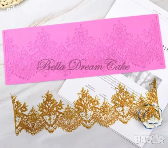 Рошави орнаменти силиконов молд форма захарна дантела гъмпейст роял айсинг , снимка 2 - Форми - 51460299