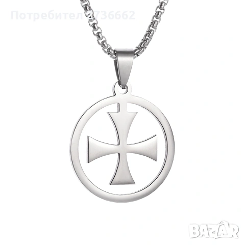 Колие Тамплиерски Кръст, снимка 7 - Колиета, медальони, синджири - 54194904