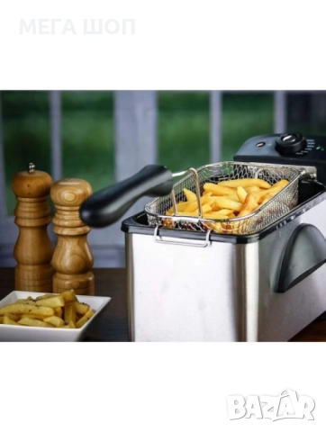 Фритюрник Voltz, 2000W, 2л./ 3л., демонтиращ се съд, капак и филтър,инокс, 2 ГОДИНИ ГАРАНЦИЯ, снимка 2 - Фритюрници - 52643400