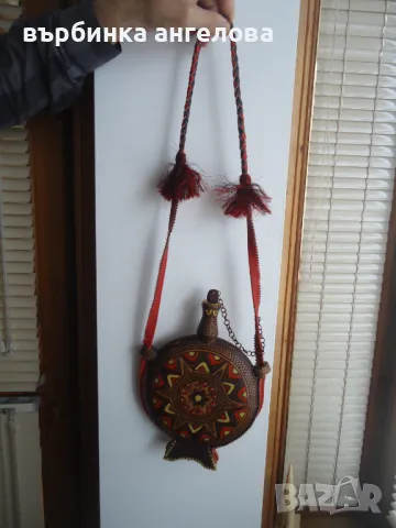 Бъклица, дървена,ръчно рисувана, шарки с пирограф, снимка 5 - Колекции - 49695912