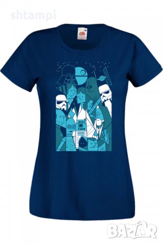 Дамска тениска Star Wars characters,Филм,Игра,superhero,Изненада,Подарък,Повод,, снимка 6 - Тениски - 37728740