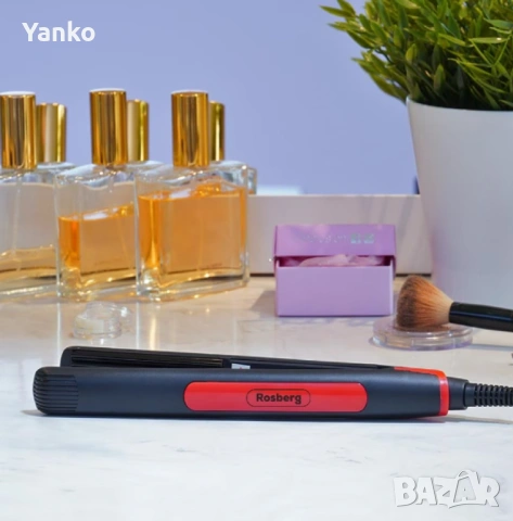 Преса за коса Rosberg, въпнообразна плоча, черно/ червено, 2 ГОДИНИ ГАРАНЦИЯ, снимка 4 - Други - 53942596