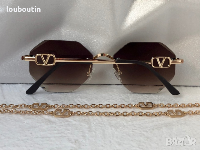 Valentino дамски слънчеви очила Осмоъгълник с верижка синджир, снимка 8 - Слънчеви и диоптрични очила - 44682891