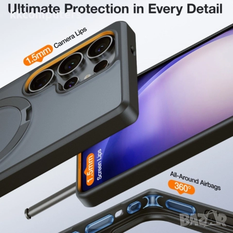 TORRAS Guardian Ostand Калъф за Samsung Galaxy S25 Ultra с MagSafe, Стойка и Скрийн Протектор – Три , снимка 3 - Калъфи, кейсове - 51954015