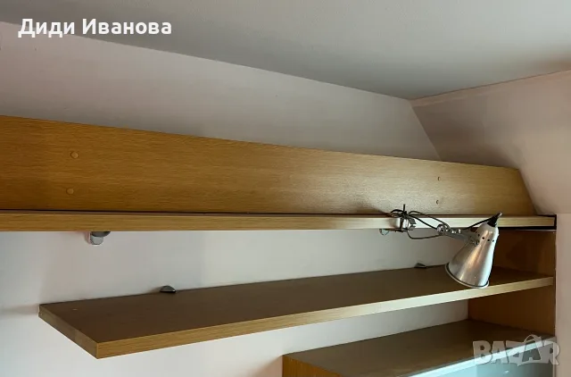 Стенен рафт с лампа, снимка 4 - Етажерки - 56431638